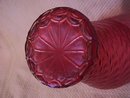 Loetz=Tiffany Type= Cranberry Swirled Drape Art Glass Vase