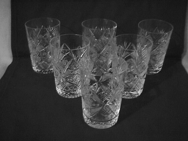 Elegant Cut Glass Juice Set -6 (Unknown Pattern)