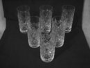 Elegant Cut Glass Whiskey Sours Set -6 (Unknown Pattern)