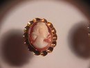 10K Gold and Shell Cameo Earrings