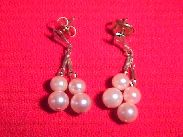 14K Gold and Cultured Pearl Earrings