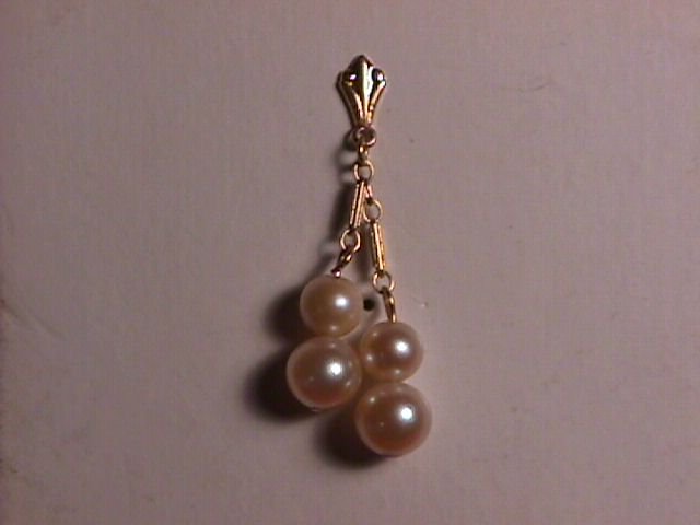 14K Gold and Cultured Pearl Earrings