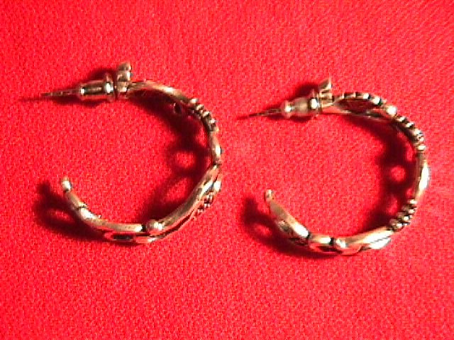 Sterling & Black Hills Gold Hoop Earrings