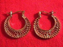 Vermeil Lacework Pierced Earrings