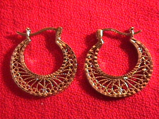Vermeil Lacework Pierced Earrings