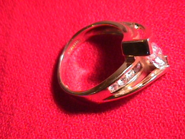 14k Solid Gold and Cubic Zirconia Ladies Ring