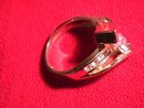14k Solid Gold and Cubic Zirconia Ladies Ring