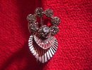 Krementz Cupids Arrow and Heart Pin and Earrings