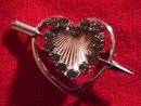 Krementz Cupids Arrow and Heart Pin and Earrings
