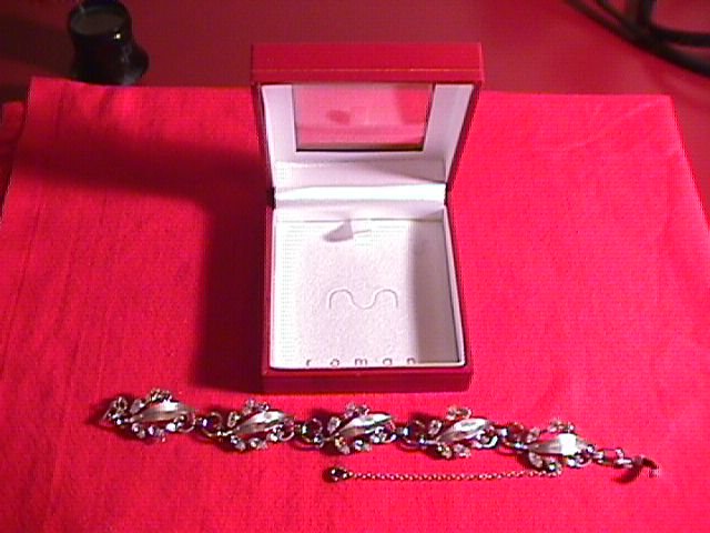 Krementz (Signed) Silver & Rhinestone Bracelet