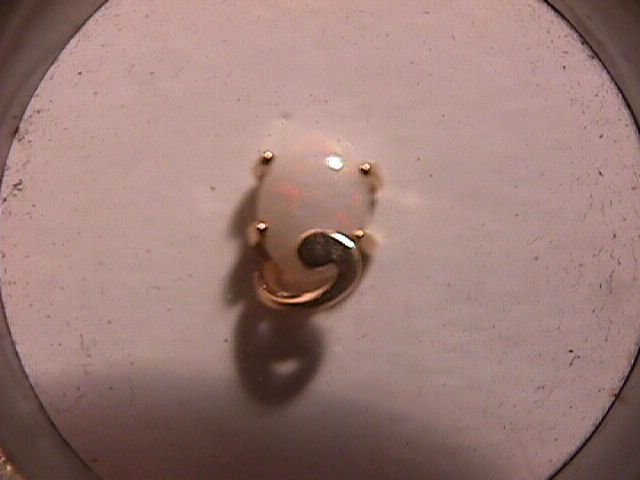14K Solid Gold and Opal Earrings