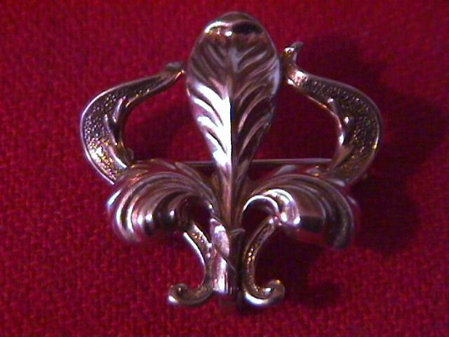 10K Solid Gold-Art Noveau- French Fleur De Lis Watch Pin
