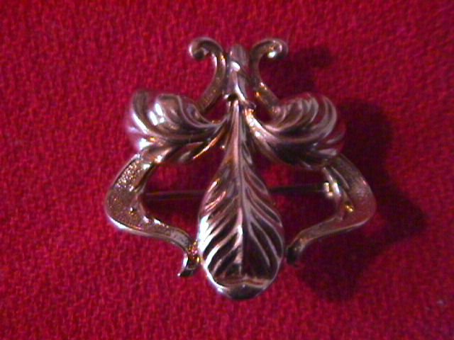 10K Solid Gold-Art Noveau- French Fleur De Lis Watch Pin