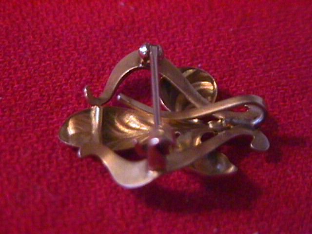 10K Solid Gold-Art Noveau- French Fleur De Lis Watch Pin