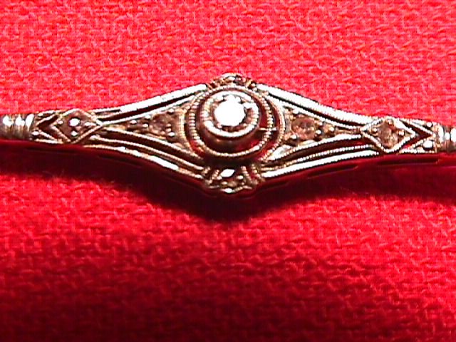Victorian Bar Pin Platinum Topped Gold & Diamonds