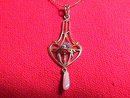 Genuine Gold Art Noveau Lavalier Necklace
