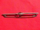 Art-Deco Silver French Bar Pin with Aqua Stone
