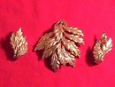 Castlecliff Leaf Form Pin & Earrings