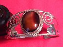 Sterling & Brown Agate ( Leaf & Rope) Bracelet