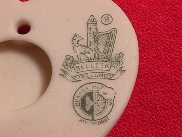 Belleek Porcelaine Heart & Floral Pendant