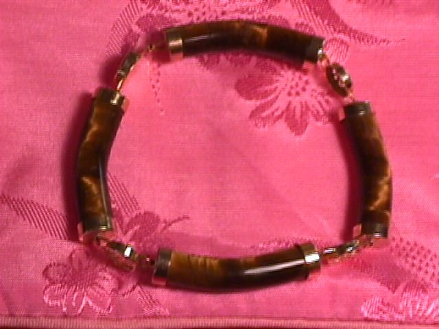 Tigereye and GoldPlate Oriental Bracelet