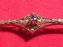 10K Solid Gold & Sapphire Bar Pin