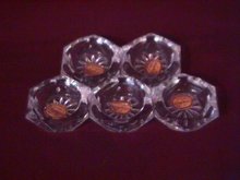 Bohemia Glass Set Of Five( Crystal Salt Cellars)