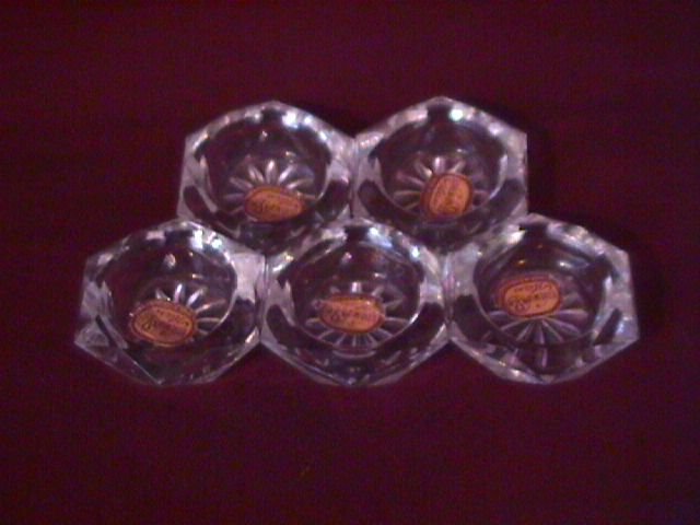 Bohemia Glass Set Of Five( Crystal Salt Cellars)