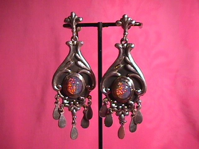 Mexico Sterling (Rococco Style) Hand Made (CVL) Earrings