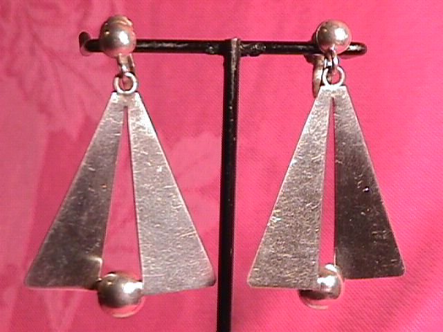 Mexico Sterling (Modernist) Screw-Back Earrings