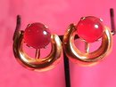 Sterling & Carnelian Stone Screw-Back Earrings