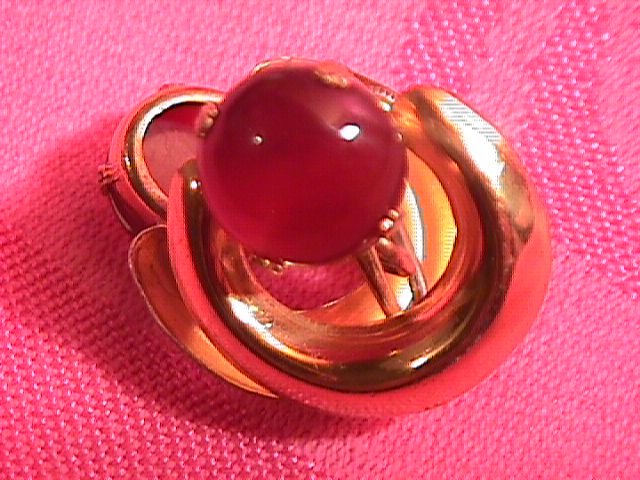 Sterling & Carnelian Stone Screw-Back Earrings
