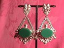 Sterling & Green Onyx Screw-Back Earrings