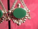 Sterling & Green Onyx Screw-Back Earrings