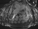 Vintage Large Cut Crystal Cruet (Frosted Grapes)