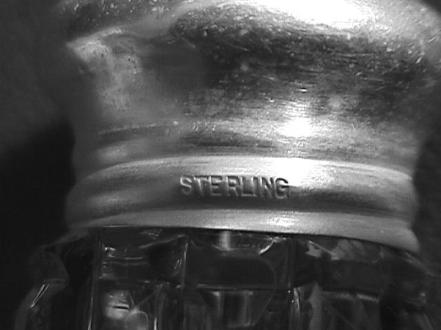 Pitkins & Brookes Cut Glass with Sterling Tops Salt & Pepper Set