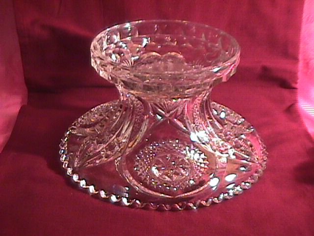 Near Cut Cambridge Pressed Glass Punch Bowl Base #2636