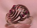 14K Solid White Gold & Ruby Ring