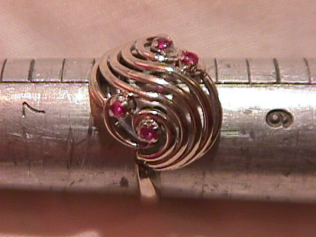 14K Solid White Gold & Ruby Ring