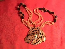Inlaid Mother-Of-Pearl (Zebra) Necklace
