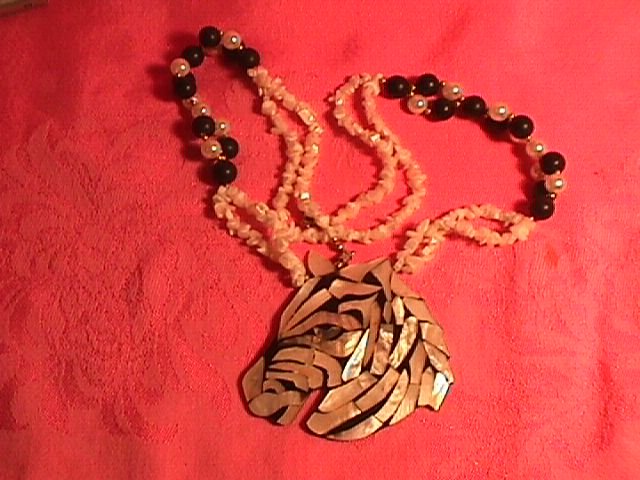 Inlaid Mother-Of-Pearl (Zebra) Necklace
