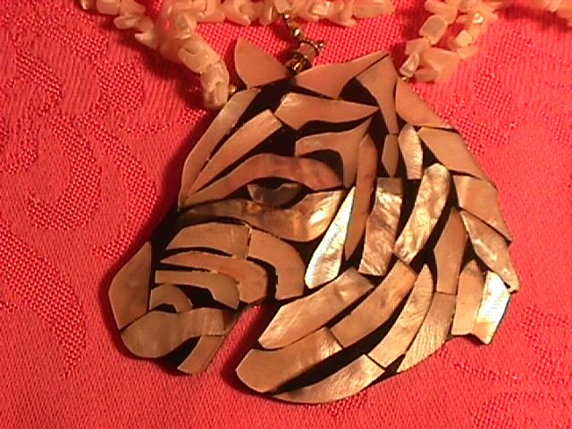 Inlaid Mother-Of-Pearl (Zebra) Necklace