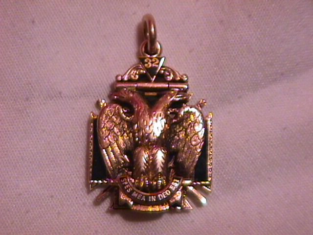 14k Solid Gold Masonic 32 Degree Watch Charm (Book Form)
