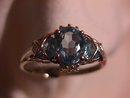 Unique 10K Solid Gold Blue Topaz Ring