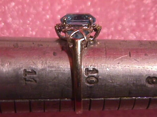 Unique 10K Solid Gold Blue Topaz Ring