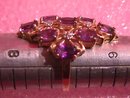 10K Solid Gold Light Amethyst & Diamond Ring