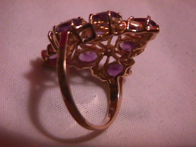 10K Solid Gold Light Amethyst & Diamond Ring