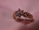 10K Solid Gold (2-Tone) Tiffany Star Mounted Diamond Ring