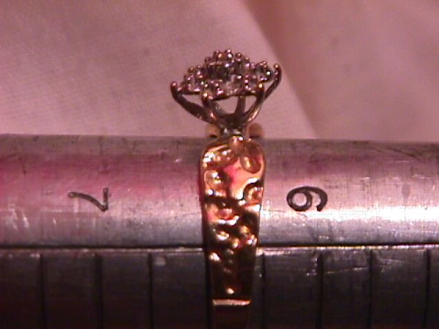10K Solid Gold (2-Tone) Tiffany Star Mounted Diamond Ring