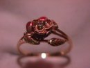 10K Solid Gold (2-Tone) Rose Diamond Ring